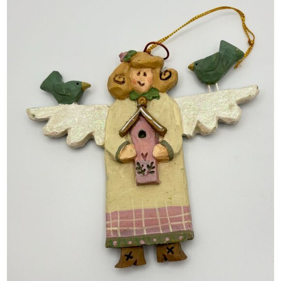 Vintage Kurt S Adler Angel Christmas Tree Ornament Birds & Birdhouse Folk Art - Picture 6 of 6